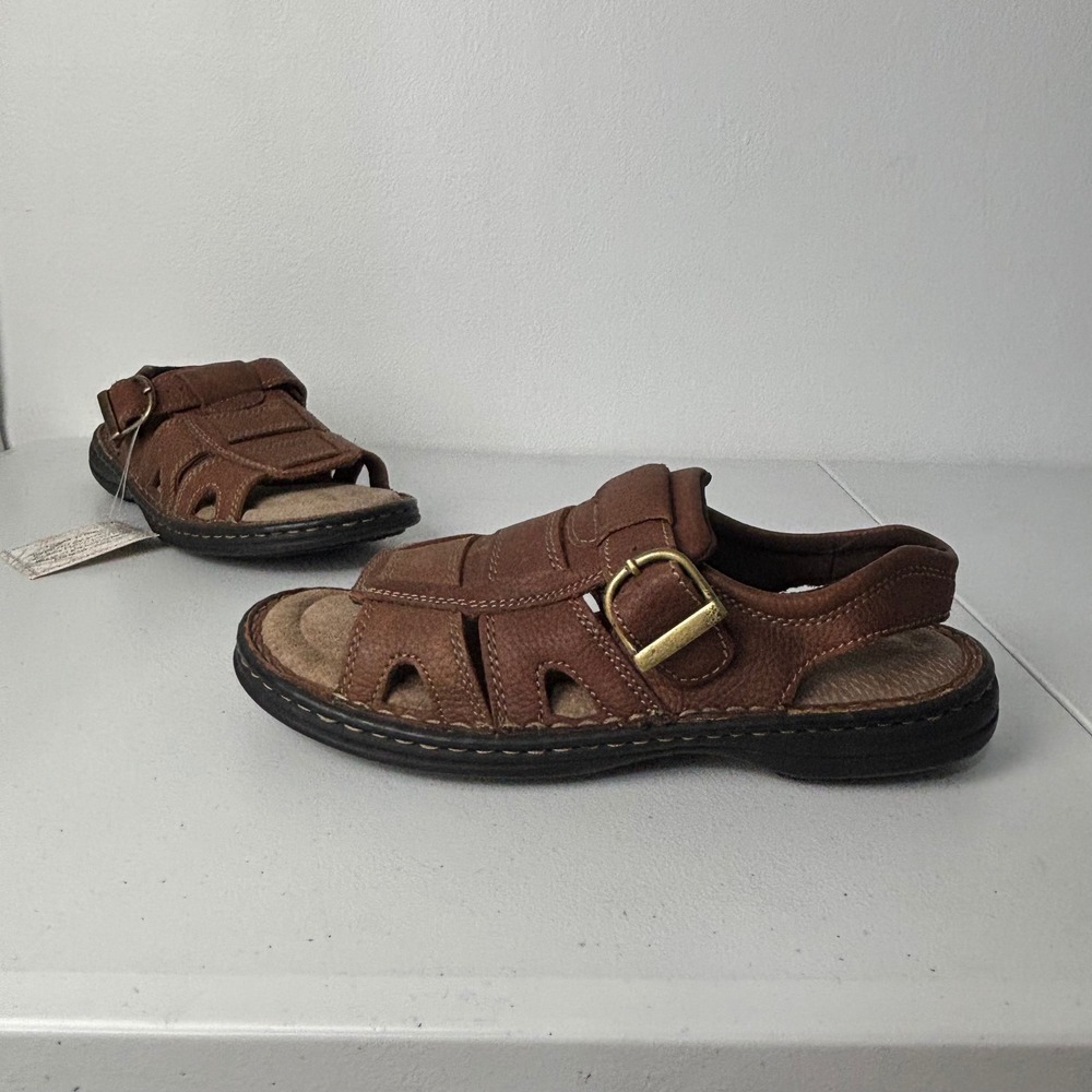 Boca Classics Olympus II Brown Leather Fisherman Boho Sandals Granola Womens 7